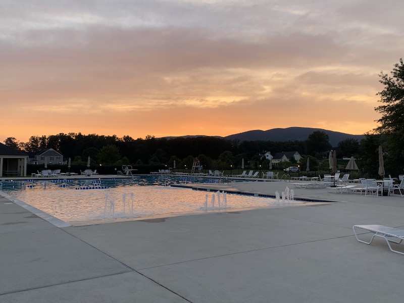 Swim Club at Old Trail, Crozet, VA, featuring a serene poolside setting.